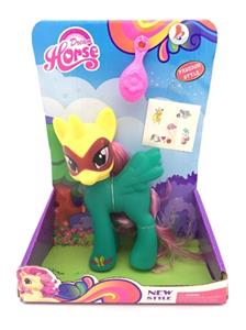 High-grade large green horse with three conventional comb with stickers - OBL814449