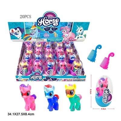 High-grade PVC color eggs three Ma Chong Ma Baoli with horse combs 3 3 colors mixed 20 PSC - OBL814471