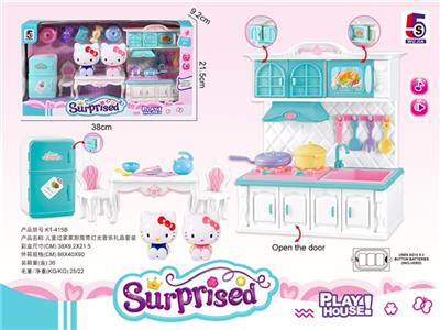 KT双猫厨房餐具过家家套装 - OBL814632