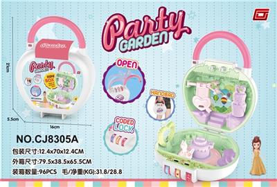 Garden party scene (with 1 doll) - OBL814718
