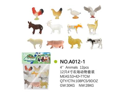 12只4寸农场动物套装 - OBL814789