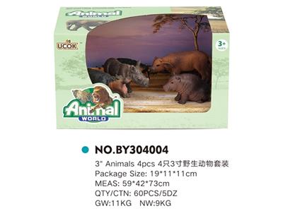 4只3寸野生动物套装 - OBL814832