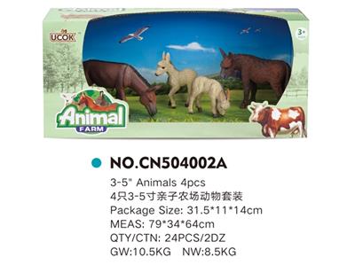 4只3-5寸亲子农场动物套装 - OBL814896