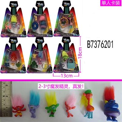 2 to 3 inches of tangled hair single card installed six mixed elves - OBL815339