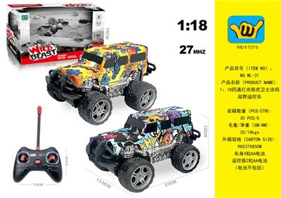 1：18四通灯光路虎卫士涂鸦越野遥控车 - OBL815597