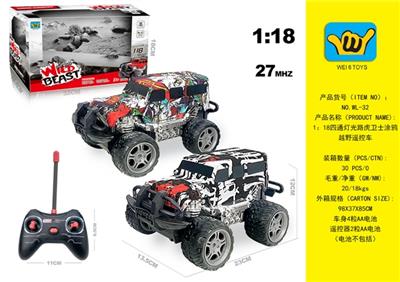 1：18四通灯光路虎卫士涂鸦越野遥控车 - OBL815599
