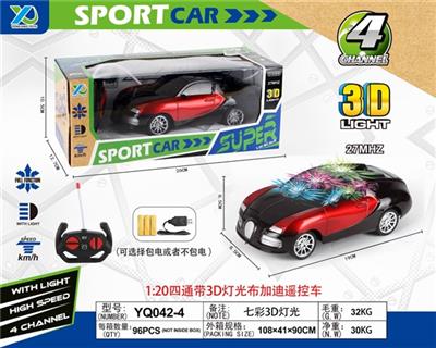 1:20四通带3D灯光布加迪遥控车（不包电） - OBL815750