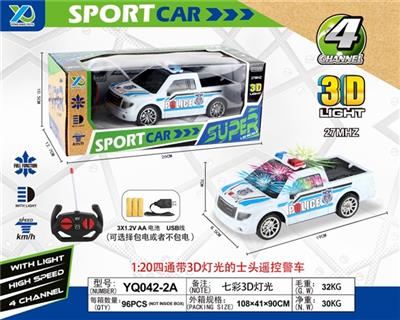 1:20四通带3D灯光的士头遥控警车（不包电） - OBL815757