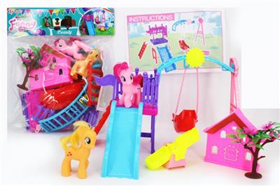 Park set (equipped with two evade glue horse cottage tree) - OBL816303