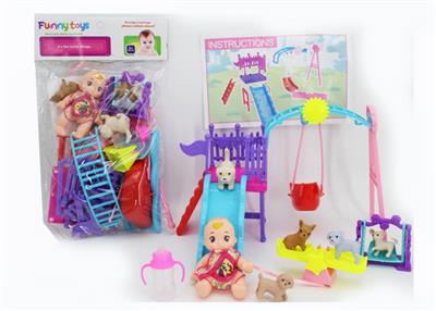 Park set of assembling 5 inch expression Eva bottle puppy pet swing - OBL816307