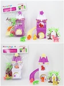Castle slide set 5 animals 2 tree (2, orange) - OBL816309
