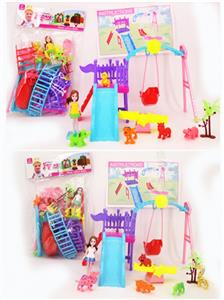 8.4 CM mini barbie and park suits/animal theme (2, orange) - OBL816313