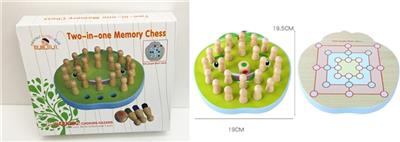 木制苹果二合一记忆棋 - OBL817382