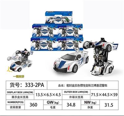 Inertia collision deformation lamborghini police car - OBL817896