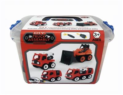 DIY拆装消防车三合一加推土车 - OBL818206