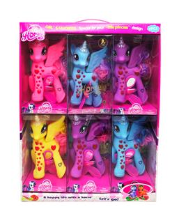 High grade enamel diamond single horn mama baoli with comb mirror and cosmetics 6 types of 6pc mixed - OBL822315