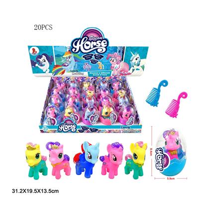 High grade pvc eggs 4 kinds of war horse baoli with horse comb four kinds of four color mixed pack 20psc - OBL822336