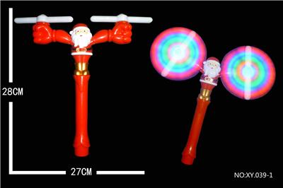 Santa claus double head 10 lamp straight tube windmill (no music) - OBL822406
