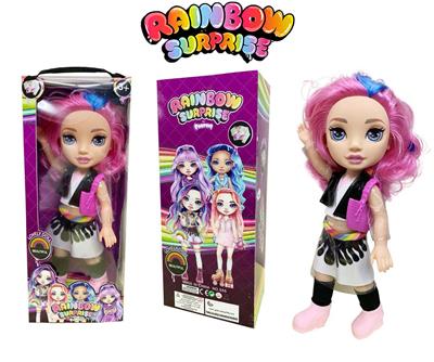 High grade 16 inch solid body with light music theme song unicorn slim doll with snow shoes, handbag, clothes are cold resistant snow clothes - OBL822681