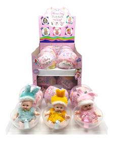 Environmental protection pvc transparent ball egg heating plastic film 12cm opening 3d true eye baby with bottle 3 mixed 12pc - OBL822699