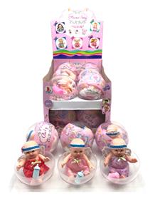 Environmental protection pvc transparent ball egg heating plastic film 12cm opening 3d true eye baby with bottle 3 mixed 12pc - OBL822700