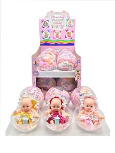 Environmental protection pvc transparent ball egg heating plastic film 12cm opening 3d true eye baby with bottle 3 mixed 12pc - OBL822701