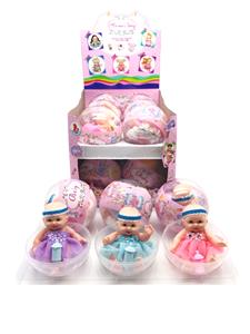Environmental protection pvc transparent ball egg heating plastic film 12cm opening 3d true eye baby with bottle 3 mixed 12pc - OBL822702