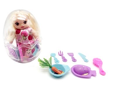 High grade environmental protection egg 6 inch enamel cute baby with tableware - OBL822721