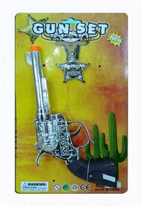 Electroplating sound denim gun with police badge encous. - OBL823159
