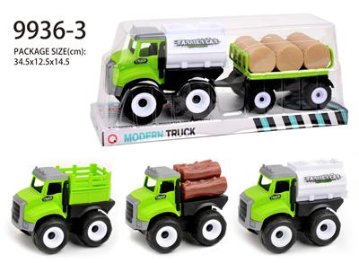 Inertia farmer’s cart (stick, fence, oil tank) drags grass to wither - OBL823179