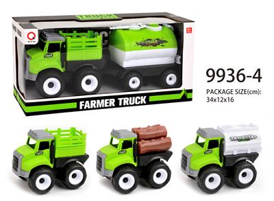 Inertia farmer’s cart (wooden bar, fence, oil tank) towing water tank - OBL823208