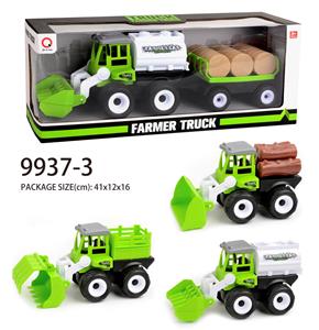 Inertia engineering vehicle (fence, log, oil tank) dragging grass - OBL823212