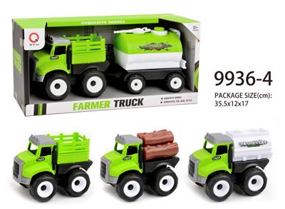 Inertia farmer’s cart (wooden bar, fence, oil tank) towing water tank - OBL823262