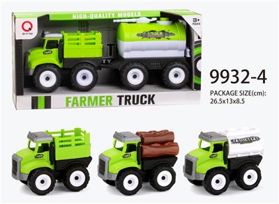 Inertia farmer’s cart (wooden bar, fence, oil tank) towing water tank - OBL823312