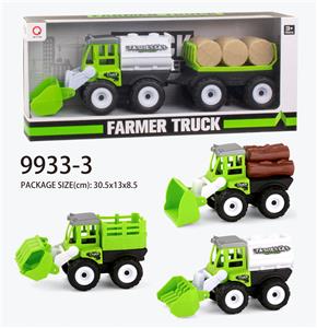 Inertia engineering vehicle (fence, log, oil tank) dragging grass - OBL823343