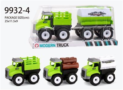 Inertia farmer’s cart (wooden bar, fence, oil tank) towing water tank - OBL823368