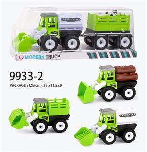 Inertia engineering vehicle (column, wood strip, oil tank) towing animals - OBL823370