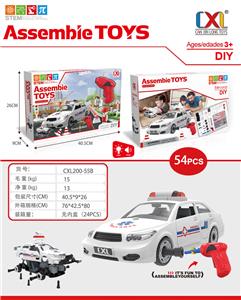 滑行救护车电动拼装带灯光声音3粒AG13（包电）电动钻2粒AA无包 - OBL823727