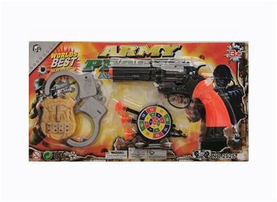 Round target shooting suit with revolver and handcuffs - OBL823776