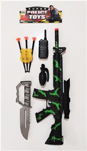 Soft bullet submachine gun m14 with police suit - OBL823784