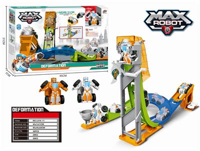 One flash deformation vehicle (white orange 2 color mixture) + middle track - OBL824063