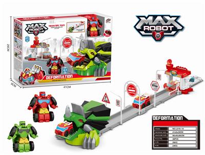 One flash deformation vehicle (red and green mixed) + triangle dragon track - OBL824066