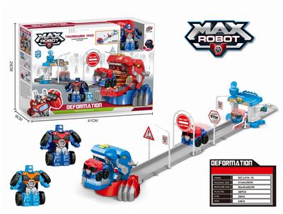 One flash vehicle (blue orange 2 color mix) + t-rex track - OBL824070