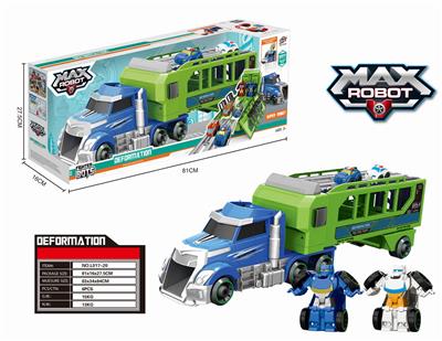 Large blue tractor + carriage + one flash deformation vehicle - OBL824090