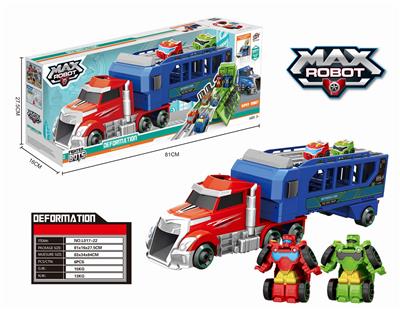 Red big tractor + carriage + one flash deformation vehicle - OBL824092