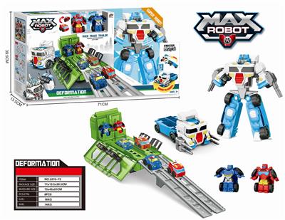 White large deformation tractor + carriage + Flash deformation vehicle - OBL824102