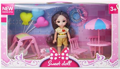 6-inch heavy body 5-joint 3d real eye little lori with balloon umbrella english gift box - OBL824129