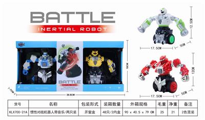 INERTIAL COMBAT ROBOT WITH MUSIC / TWO PACKS - OBL825494