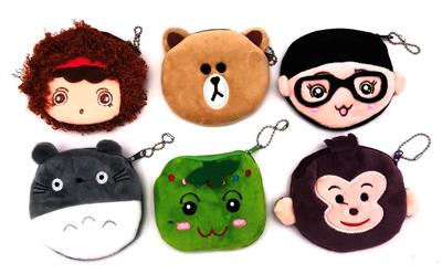 24 PACKED 1 BAG OF MEDIUM CARTOON VELVET WALLET - OBL827030