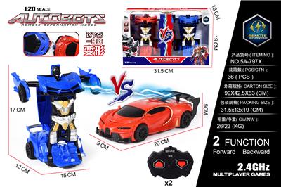 1：20 2.4G两通对战碰撞变形遥控车 - OBL827750